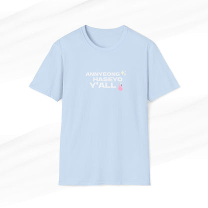 Annyeong Haseyo Y'all T-Shirt in Light Blue